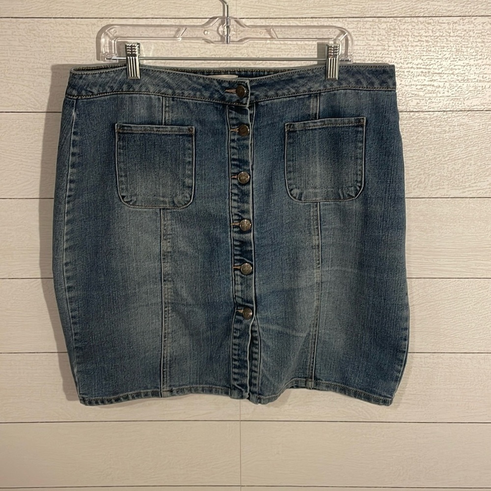 Per se Women's button denim skirt western festival boho summer size 12 (31)
